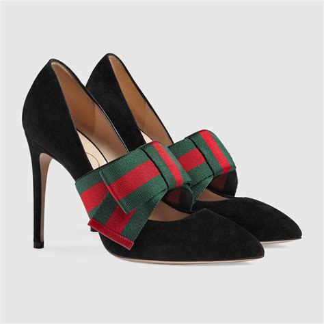 buy gucci suede pump with removable web bow|Gucci Suede Pump With Removable Web Bow in .